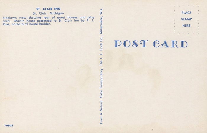 St. Clair Inn (St Clair Inn) - Postcard (newer photo)